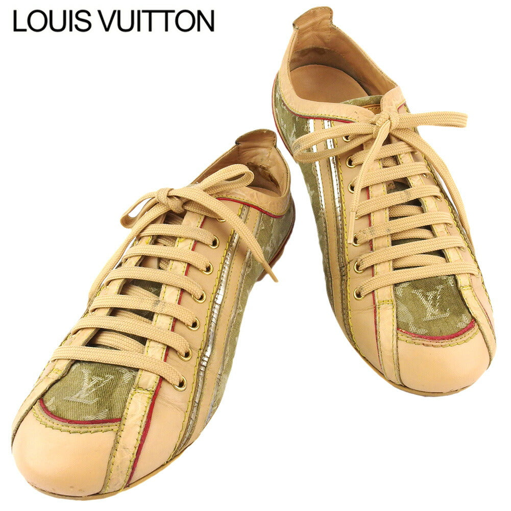 LOUIS VUITTON sneakers Leather, Canvas multicolor #35 Low-cut 35