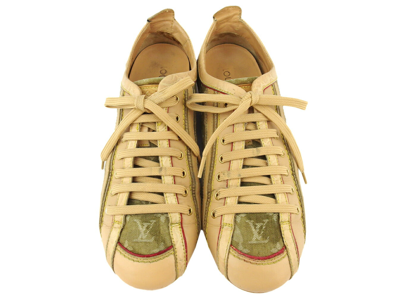 LOUIS VUITTON sneakers Leather, Canvas multicolor #35 Low-cut 35