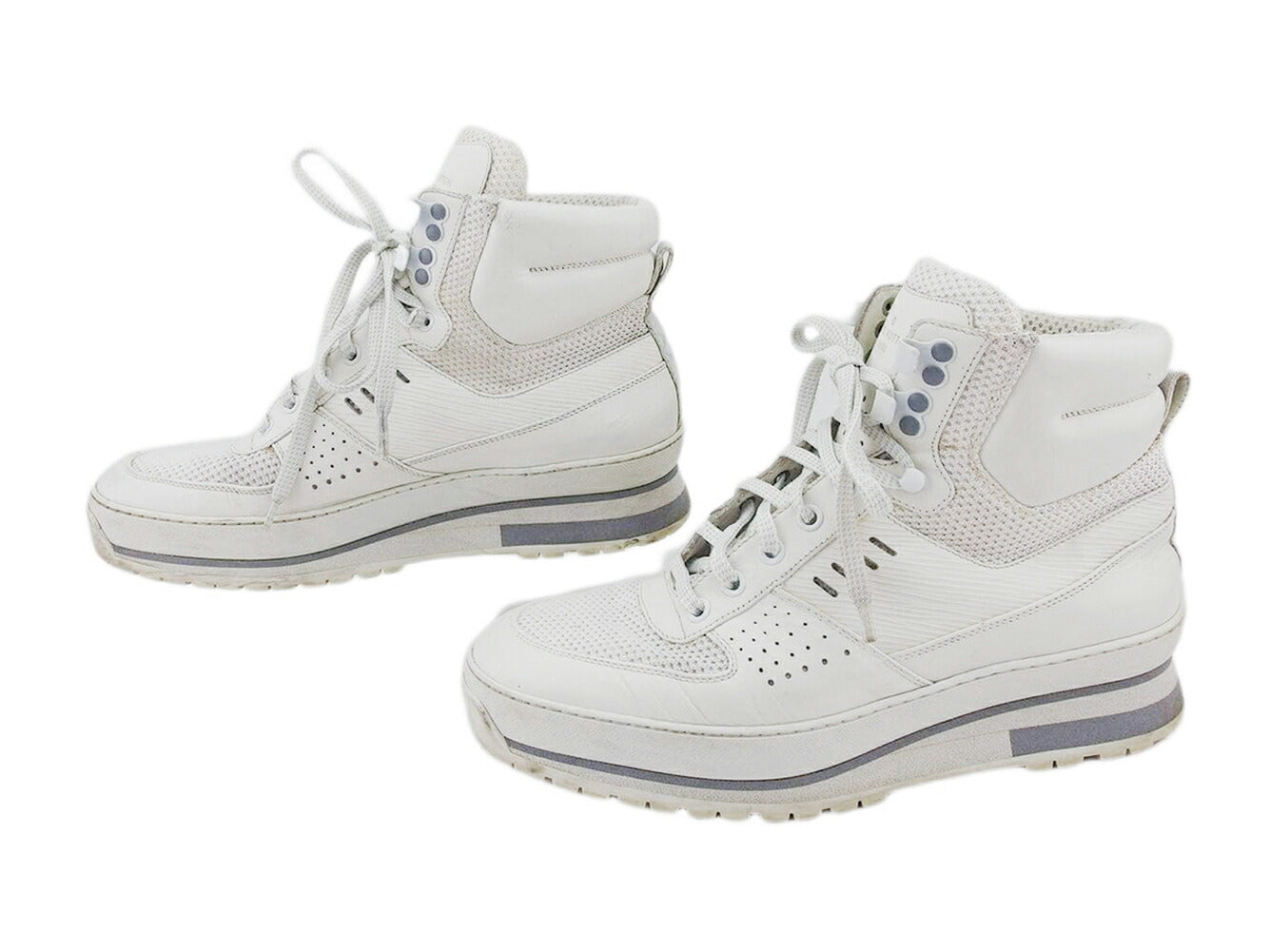 LOUIS VUITTON sneakers White gray Limited Edition Lace-Up High-Top 6