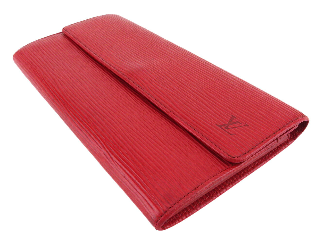LOUIS VUITTON Long Wallet Purse M63577 Red gold Pochette Porto MonÃÂ©credi