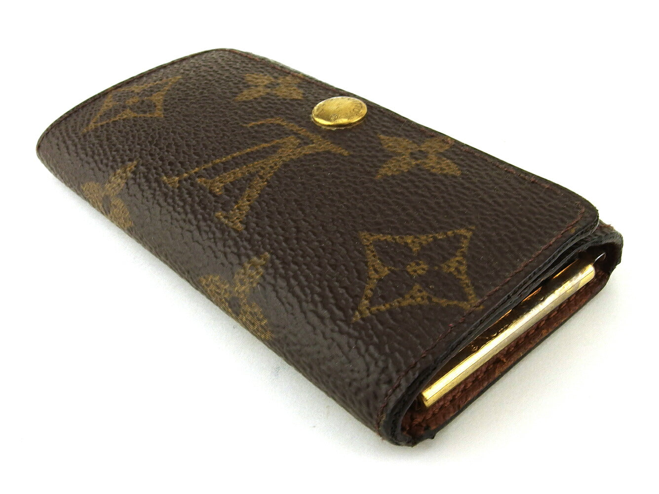LOUIS VUITTON Key case Key holder  M62631 Brown beige gold Multicles4