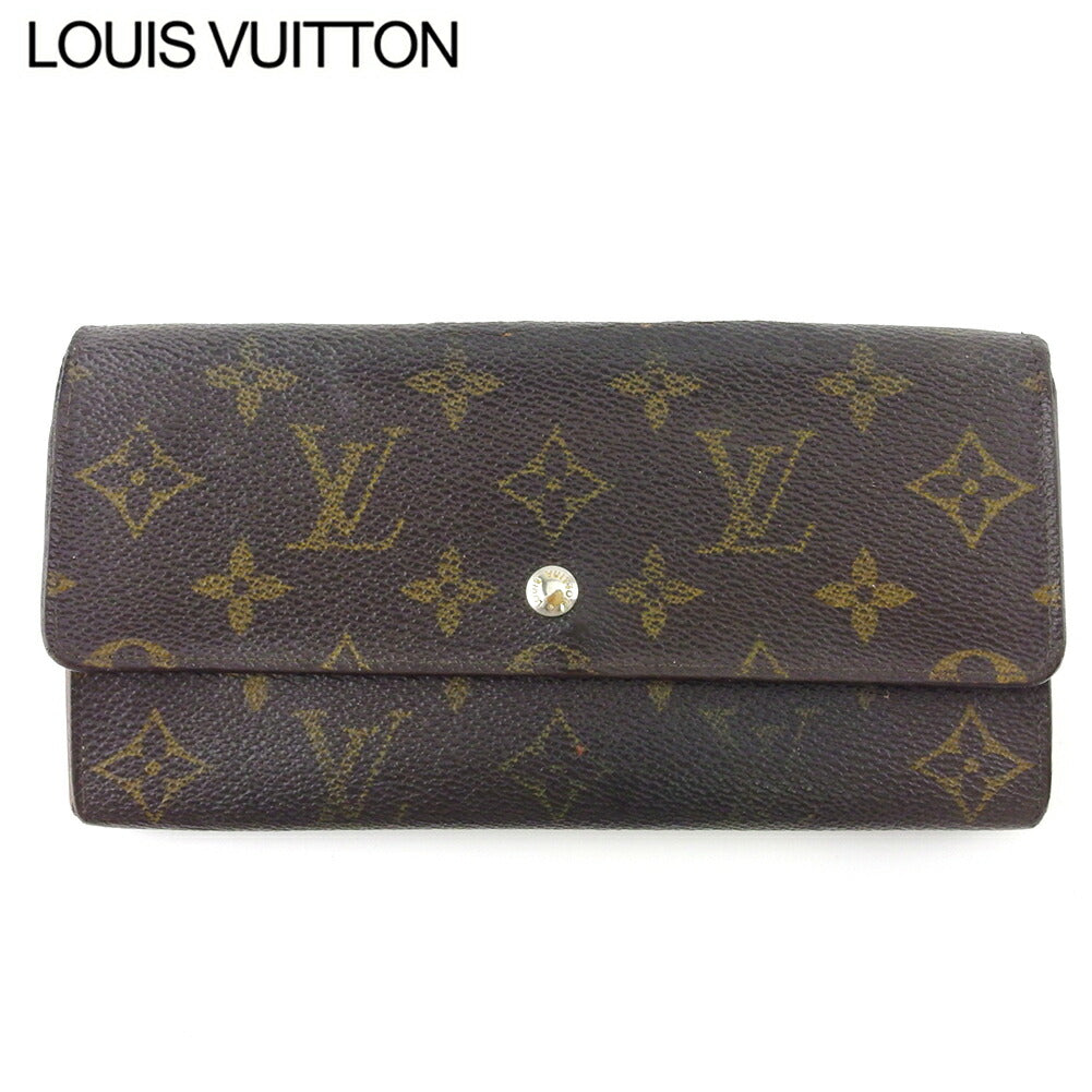 LOUIS VUITTON Long Wallet Purse M61724 Brown beige Pochette Porto MonÃÂ©credi