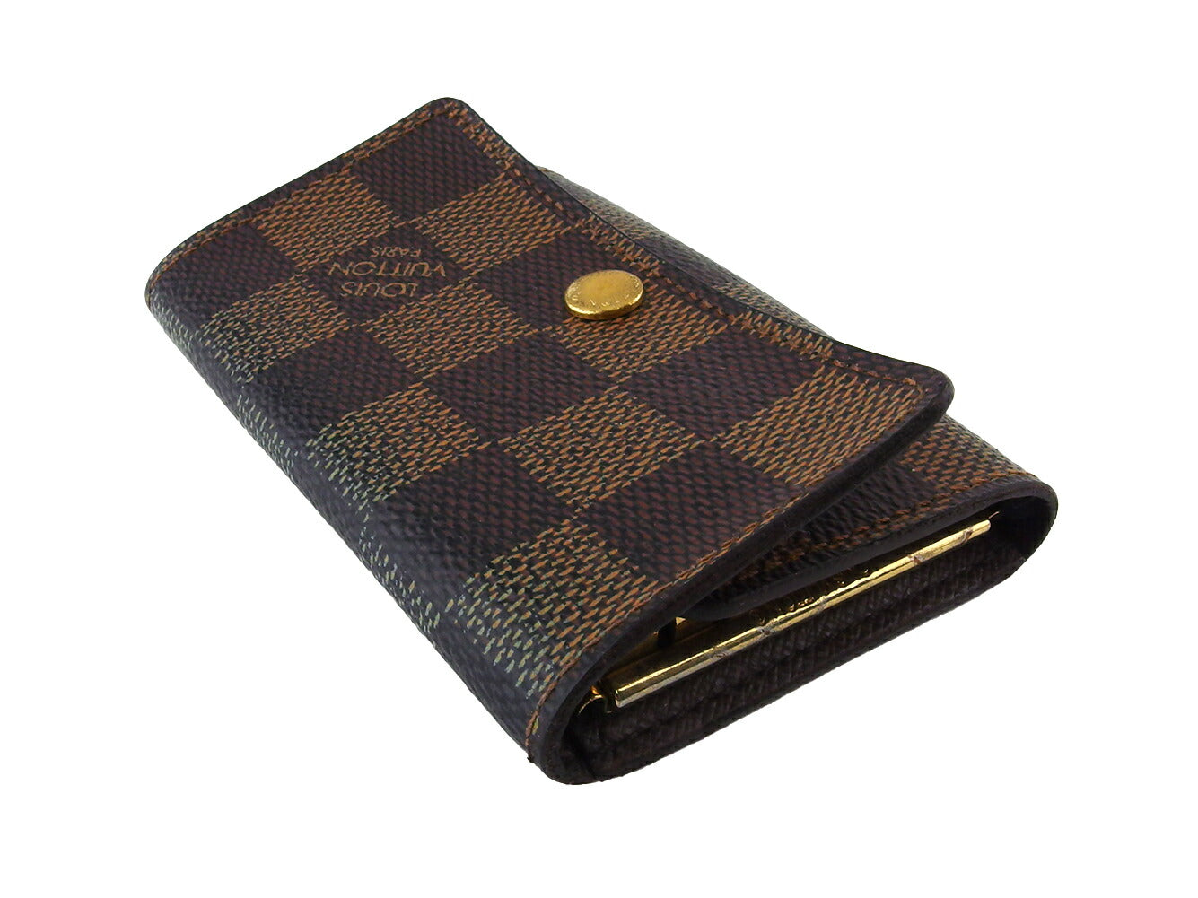LOUIS VUITTON Key case Key holder  N62630 Brown beige gold Multicles6
