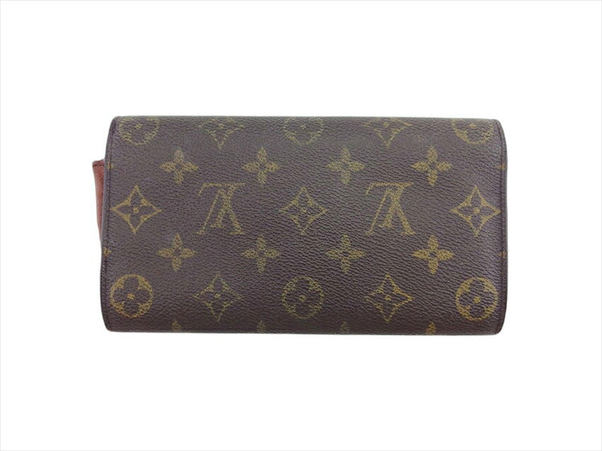 LOUIS VUITTON Long Wallet Purse M61725 Brown beige gold Pochette Porto MonÃÂ©credi