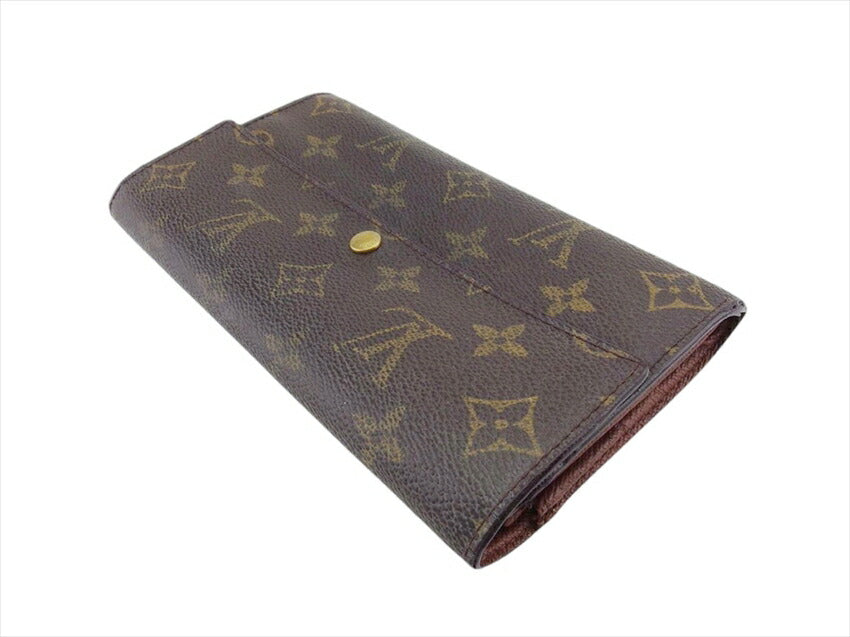 LOUIS VUITTON Long Wallet Purse M61725 Brown beige gold Pochette Porto MonÃÂ©credi