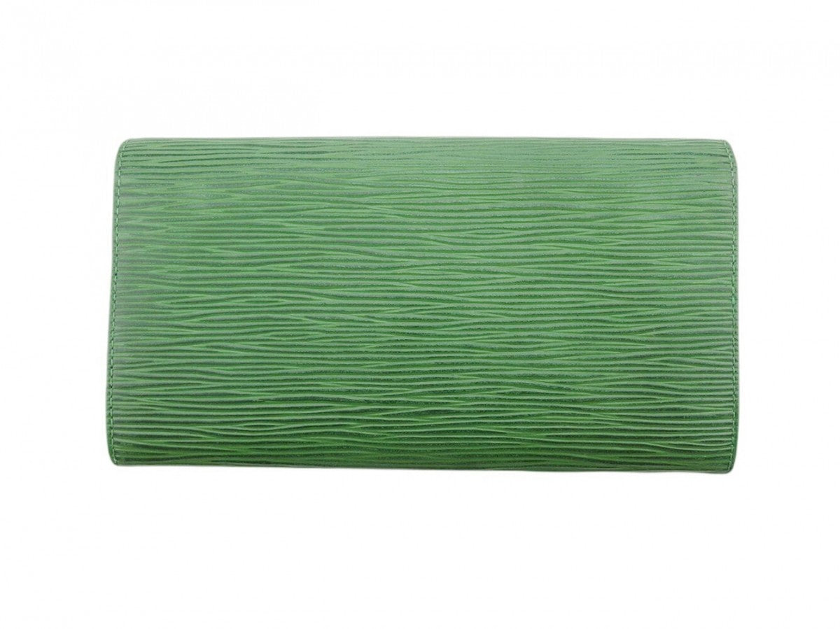 LOUIS VUITTON Long Wallet Purse M63574 Borneo Green Pochette Porto MonÃÂ©credi