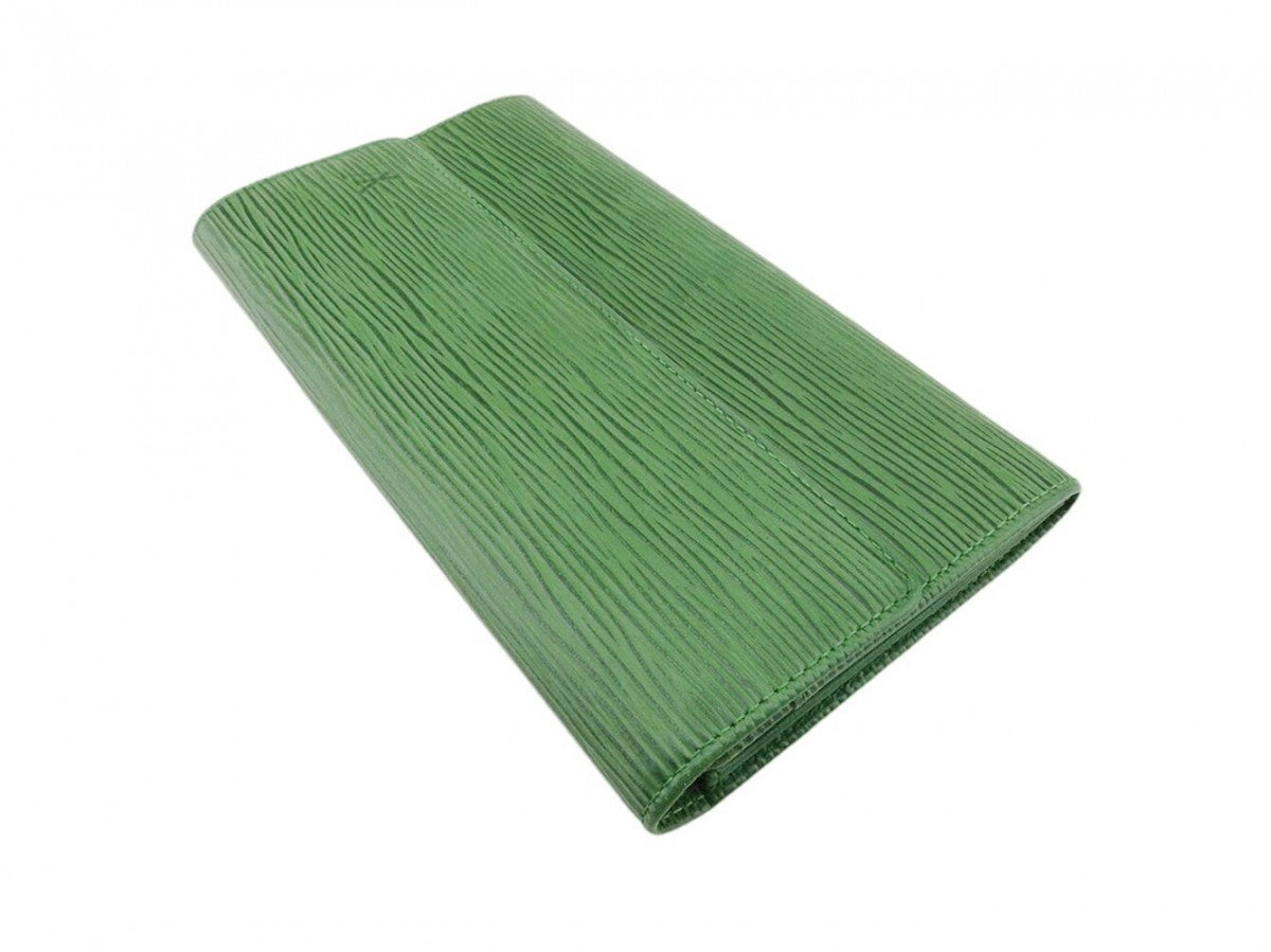 LOUIS VUITTON Long Wallet Purse M63574 Borneo Green Pochette Porto MonÃÂ©credi