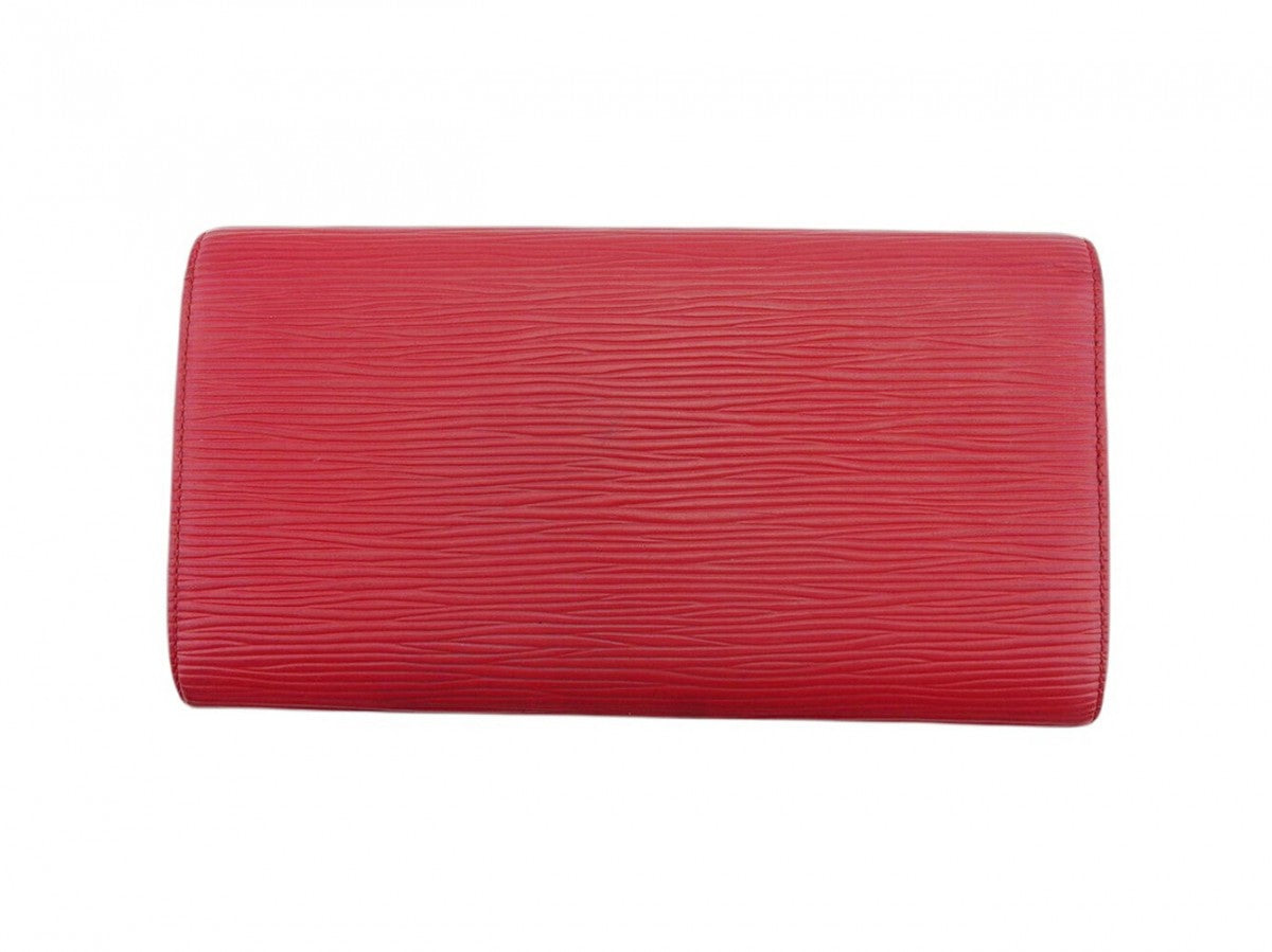 LOUIS VUITTON Long Wallet Purse M63577 Castilian Red Pochette Porto MonÃÂ©credi