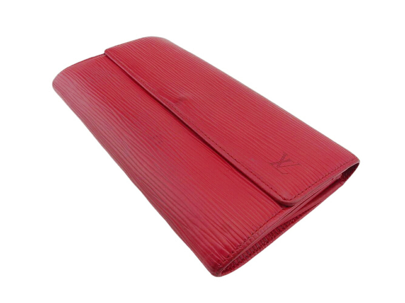 LOUIS VUITTON Long Wallet Purse M63577 Castilian Red Pochette Porto MonÃÂ©credi