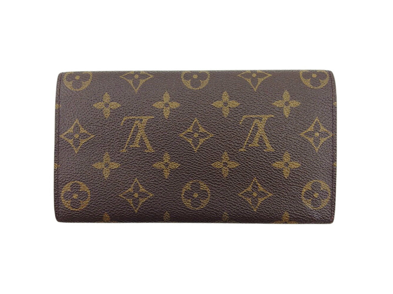 LOUIS VUITTON Long Wallet Purse M61725 Brown beige gold Pochette Porto MonÃÂ©credi