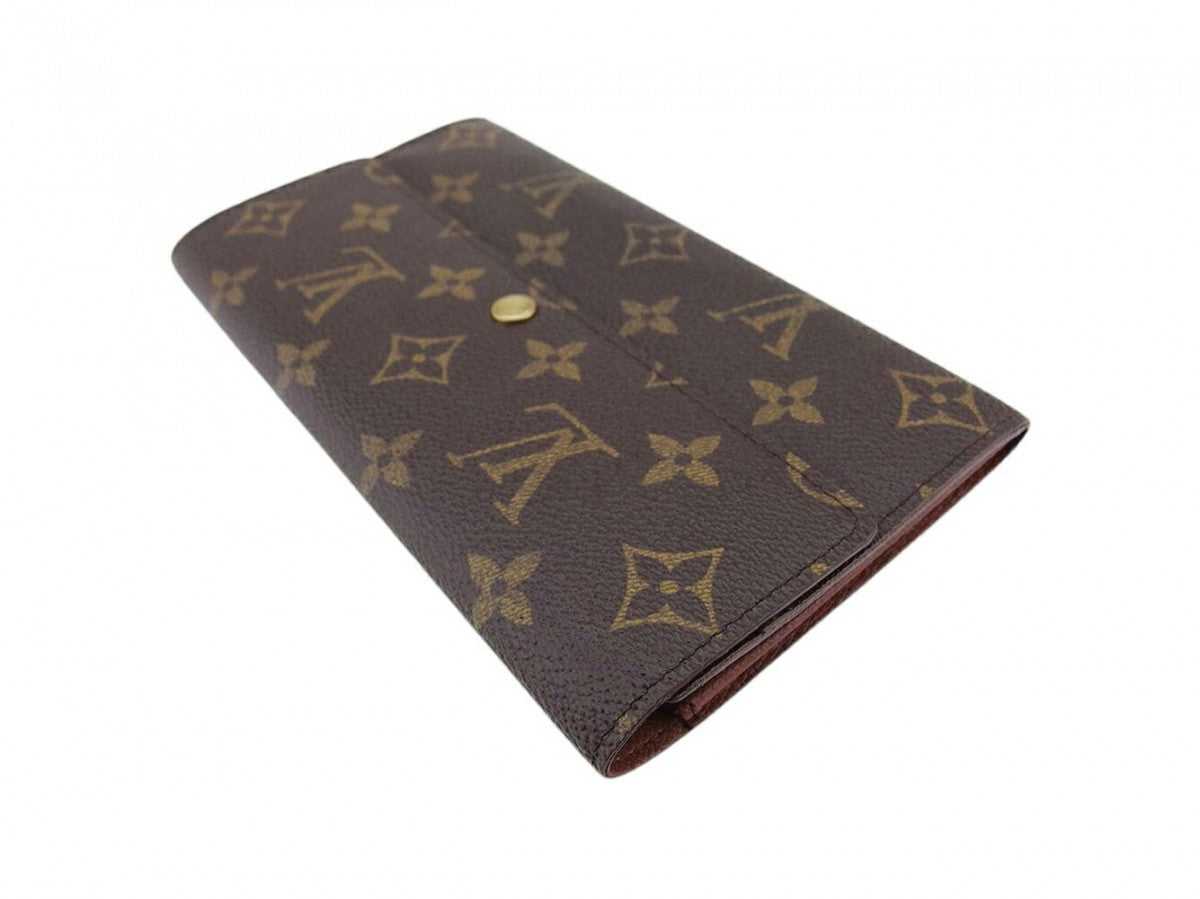LOUIS VUITTON Long Wallet Purse M61725 Brown beige gold Pochette Porto MonÃÂ©credi