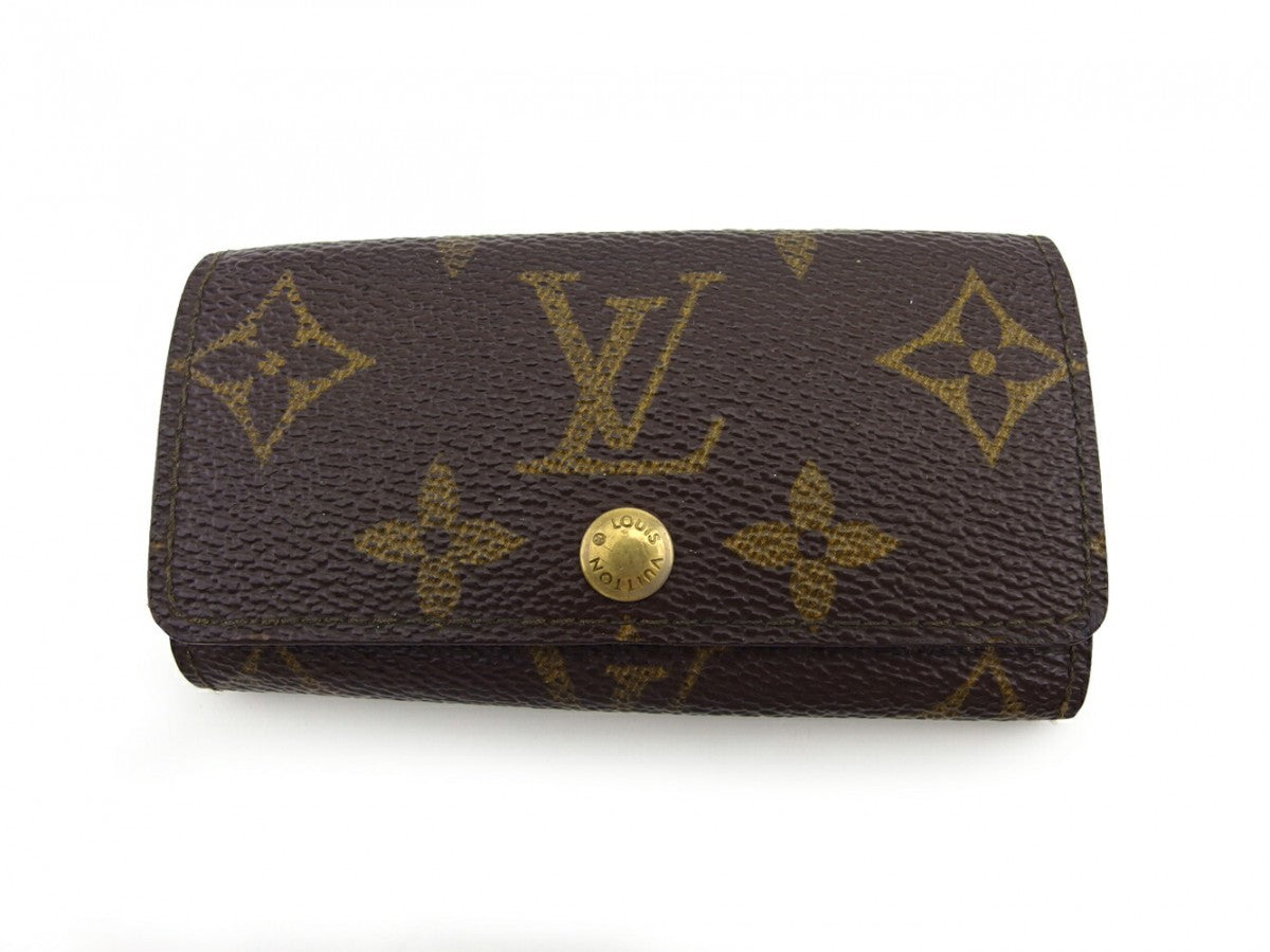 LOUIS VUITTON Key case Key holder  M62631 Brown beige gold Multicles4