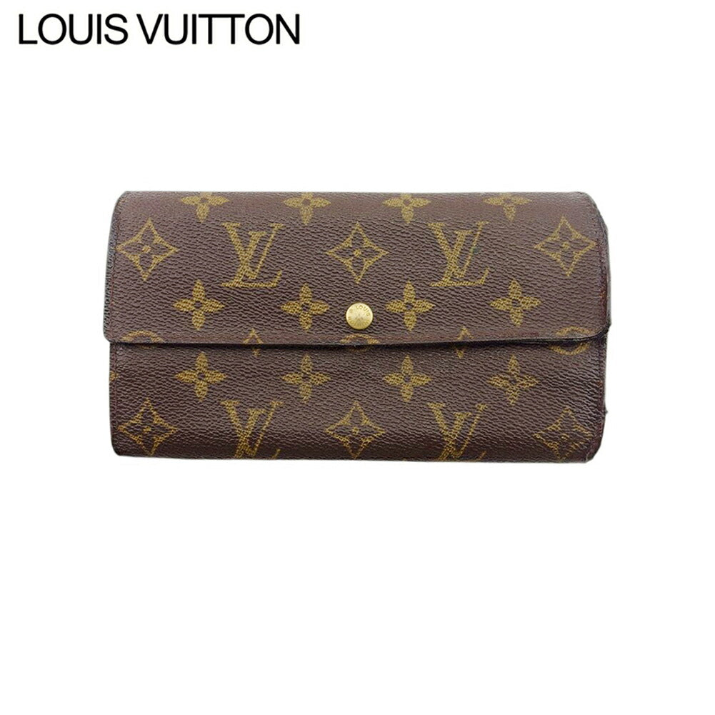 LOUIS VUITTON Long Wallet Purse M61725 Brown beige gold Pochette Porto MonÃÂ©credi