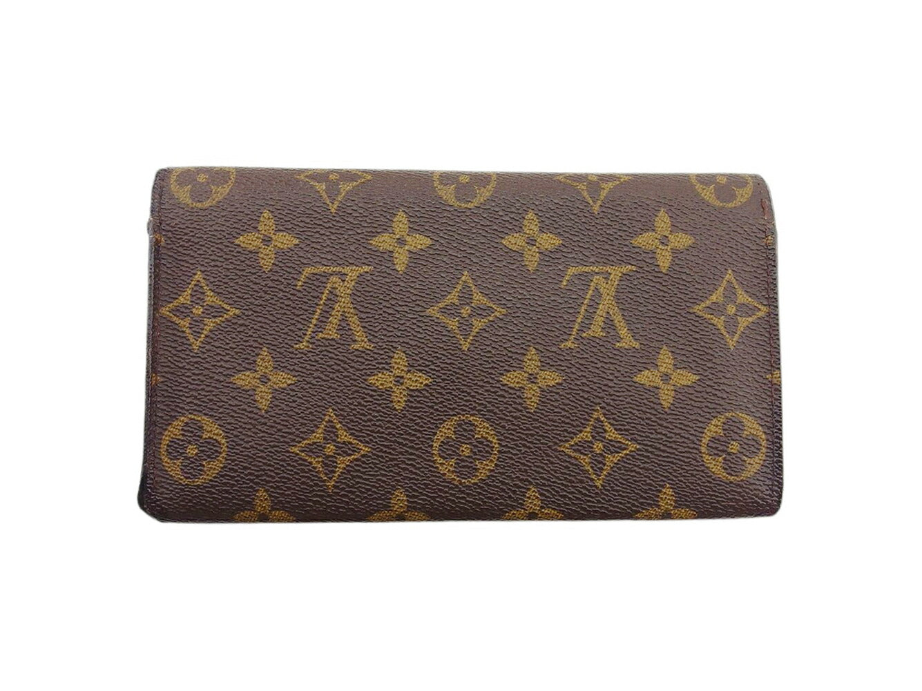LOUIS VUITTON Long Wallet Purse M61725 Brown beige gold Pochette Porto MonÃÂ©credi