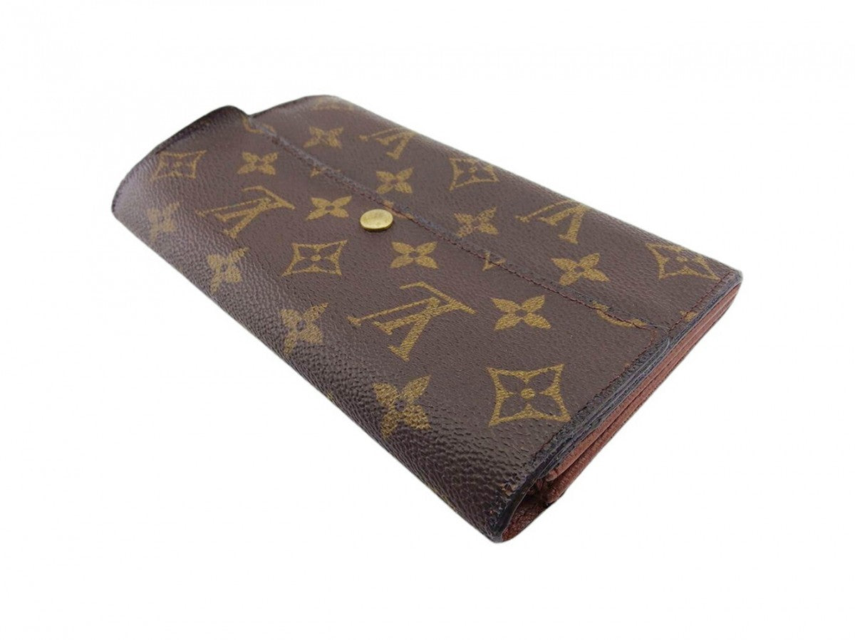 LOUIS VUITTON Long Wallet Purse M61725 Brown beige gold Pochette Porto MonÃÂ©credi