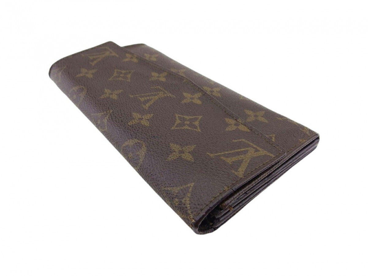 LOUIS VUITTON Long Wallet Purse M61724 Brown beige gold Pochette Porto MonÃÂ©credi