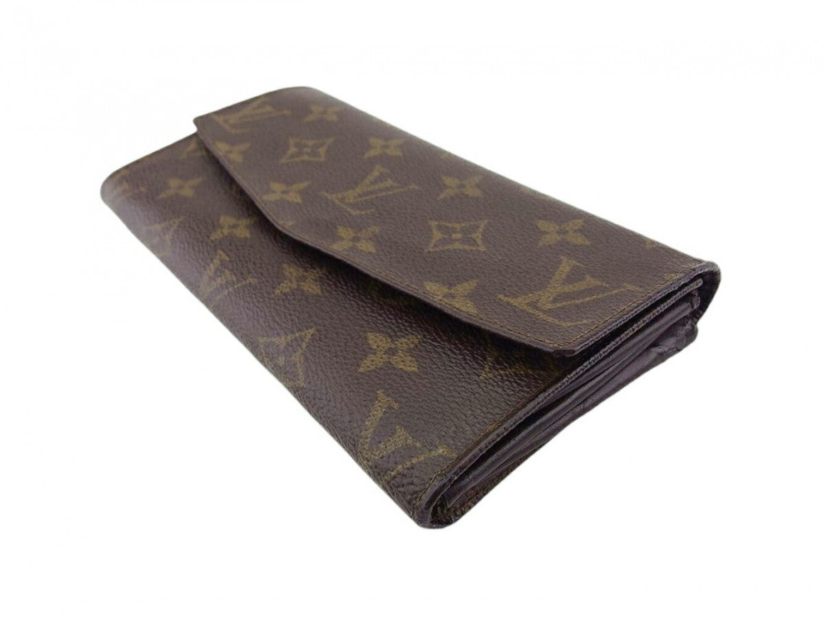 LOUIS VUITTON Long Wallet Purse M61724 Brown beige gold Pochette Porto MonÃÂ©credi