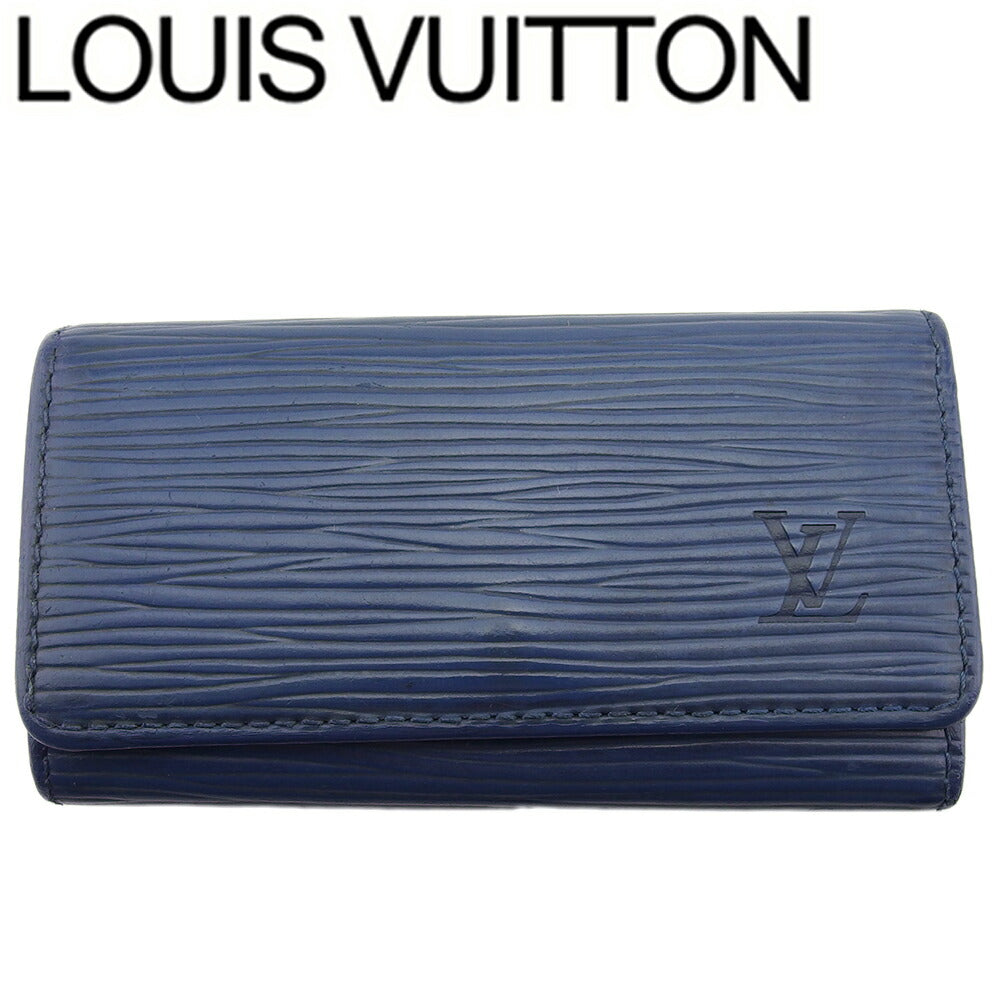 LOUIS VUITTON Key case Key holder  M6382G Blue silver Multicles4