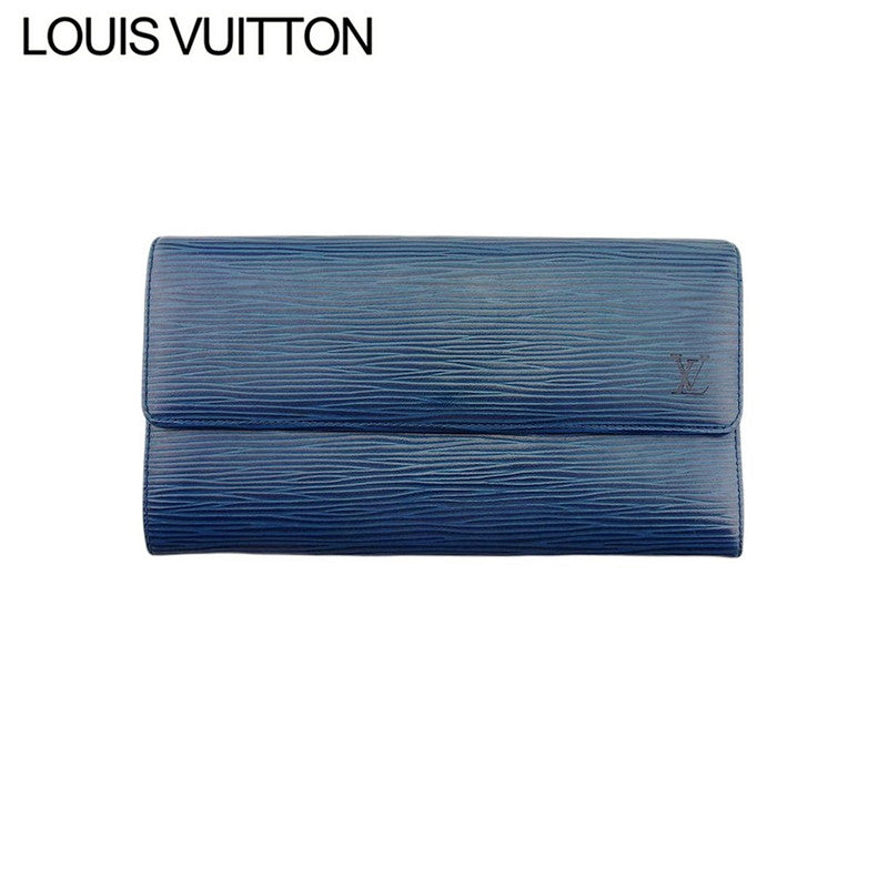 LOUIS VUITTON Long Wallet Purse M63565 blue Pochette Porto MonÃÂ©credi