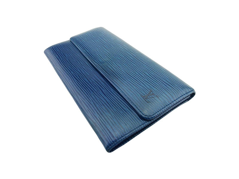 LOUIS VUITTON Long Wallet Purse M63565 blue Pochette Porto MonÃÂ©credi