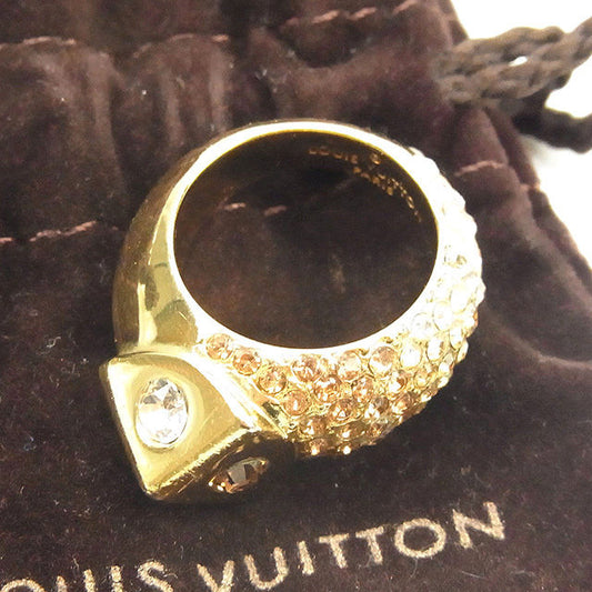 LOUIS VUITTON Ring M68052 Gold type #9-9.5 with Swarovski crystals