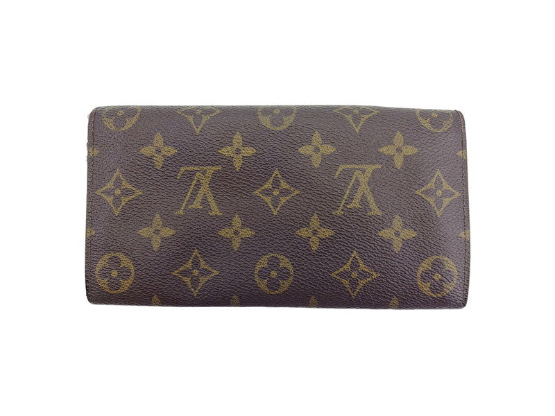 LOUIS VUITTON Long Wallet Purse M61724 Brown beige gold Pochette Porto MonÃÂ©credi
