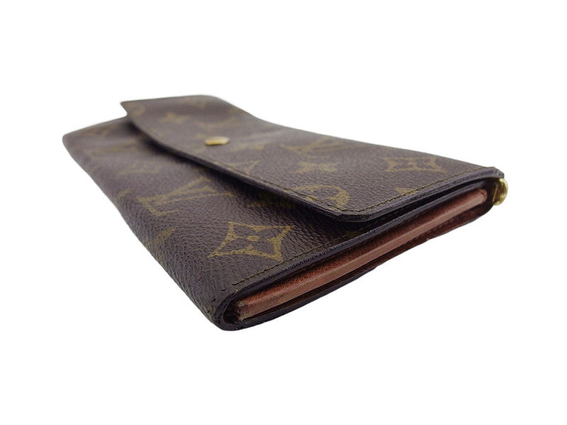 LOUIS VUITTON Long Wallet Purse M61724 Brown beige gold Pochette Porto MonÃÂ©credi