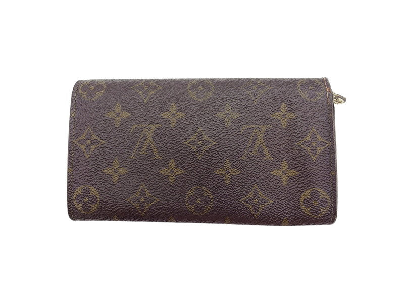 LOUIS VUITTON Long Wallet Purse M61724 Brown beige gold Pochette Porto MonÃÂ©credi