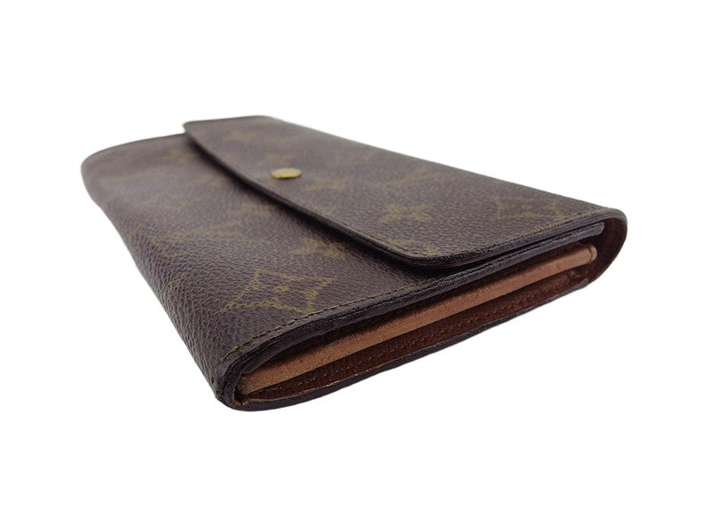 LOUIS VUITTON Long Wallet Purse M61724 Brown beige gold Pochette Porto MonÃÂ©credi
