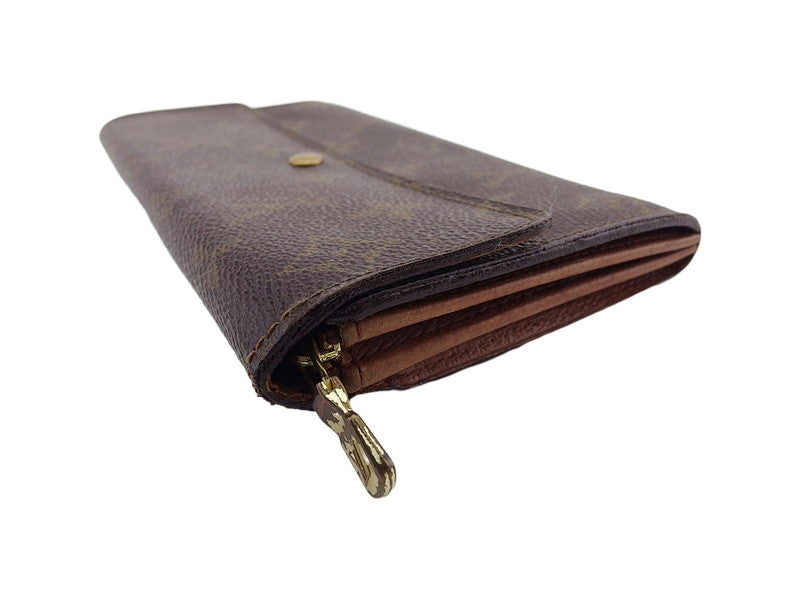 LOUIS VUITTON Long Wallet Purse M61724 Brown beige gold Pochette Porto MonÃÂ©credi