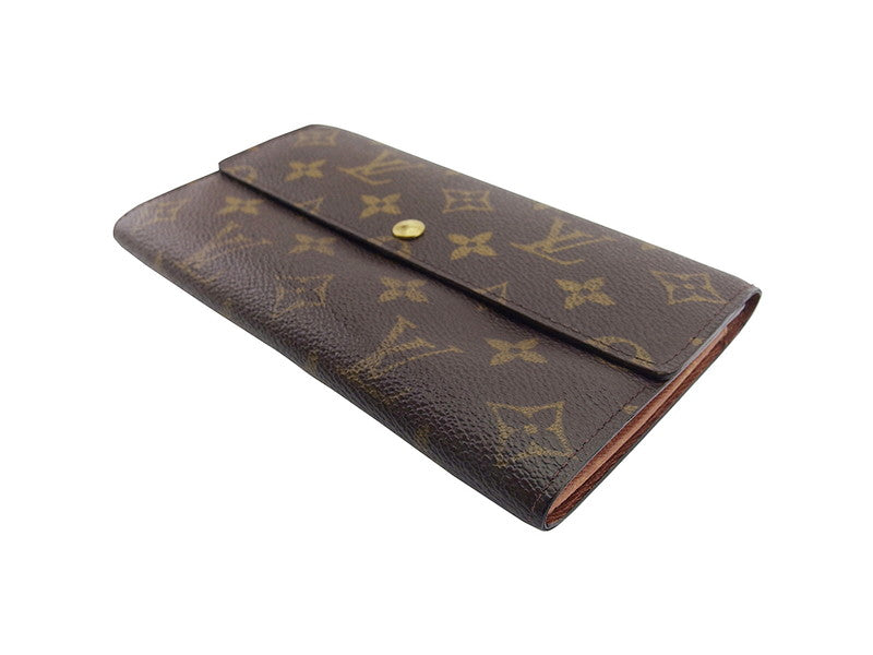 LOUIS VUITTON Long Wallet Purse M61725 Brown beige Pochette Porto MonÃÂ©credi