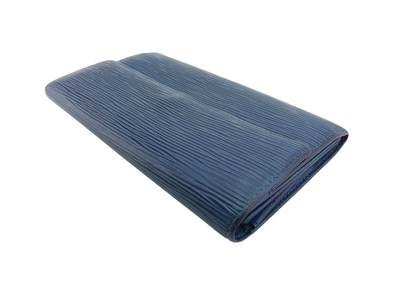 LOUIS VUITTON Long Wallet Purse M63575 Blue gold Pochette Porto MonÃÂ©credi