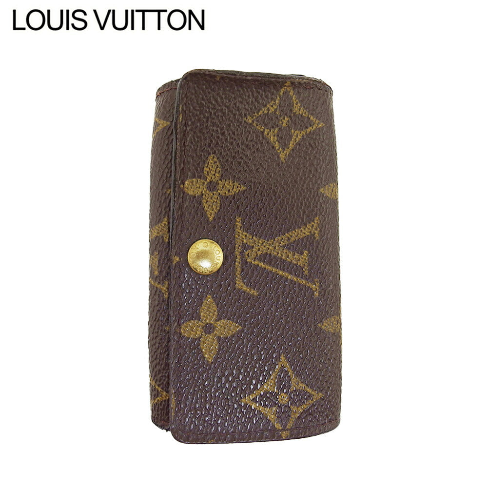 LOUIS VUITTON Key case Key holder  Brown x beige x gold Multicles4