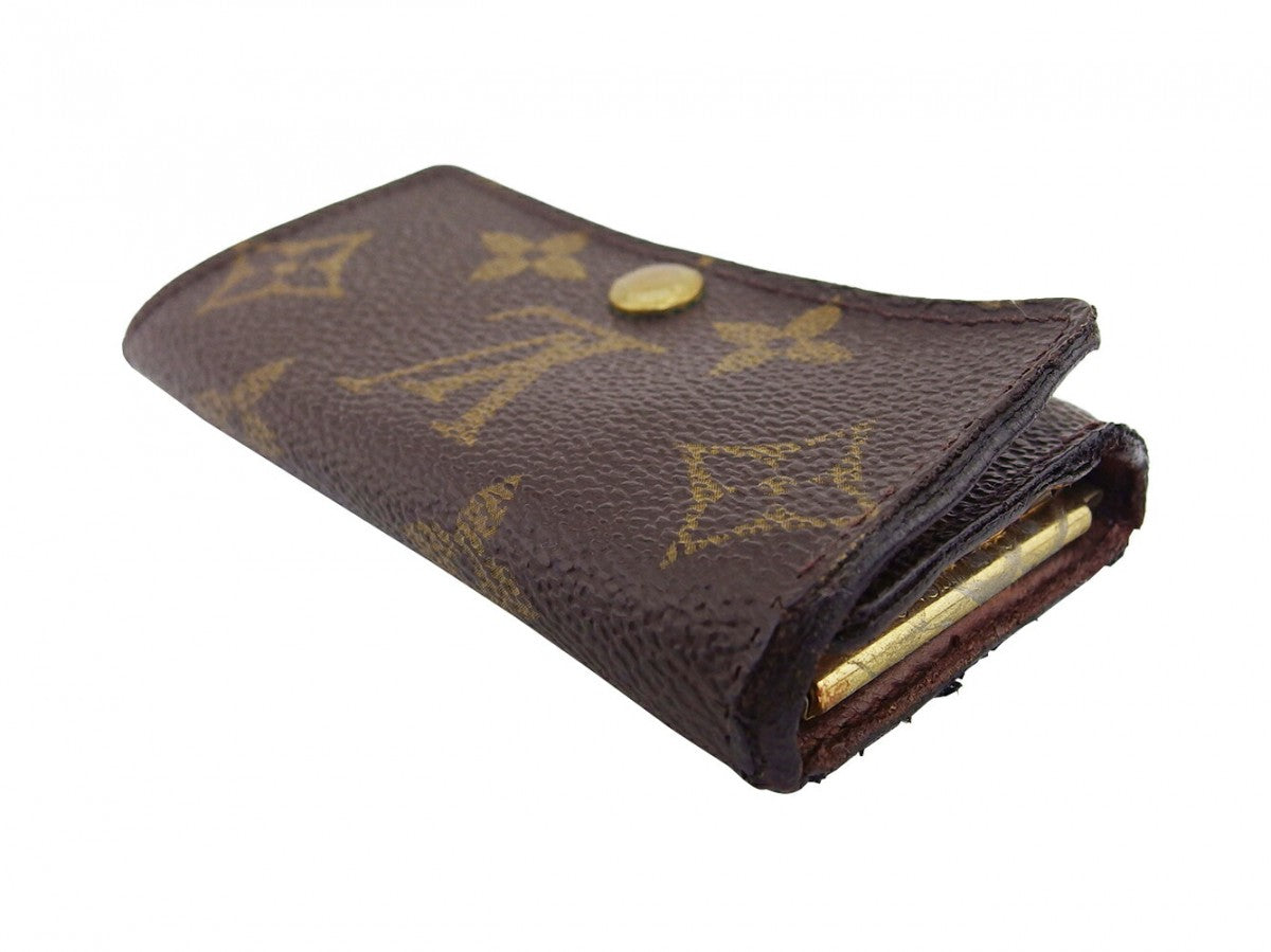 LOUIS VUITTON Key case Key holder  Brown x beige x gold Multicles4