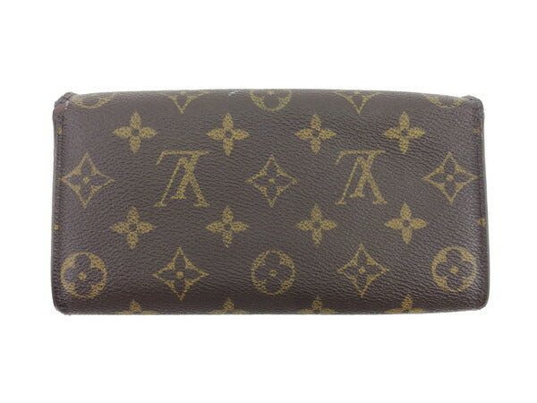 LOUIS VUITTON Long Wallet Purse Brown beige gold PortomonÃ© Credit