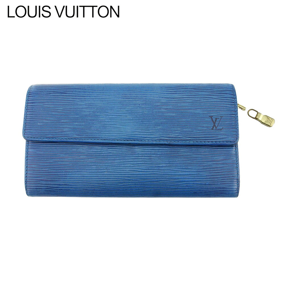 LOUIS VUITTON Long Wallet Purse M63575 blue Pochette Porto MonÃÂ©credi