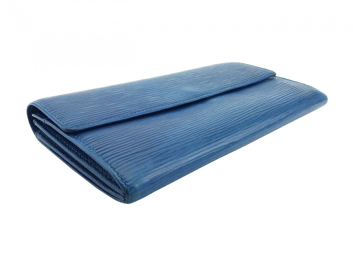 LOUIS VUITTON Long Wallet Purse M63575 blue Pochette Porto MonÃÂ©credi