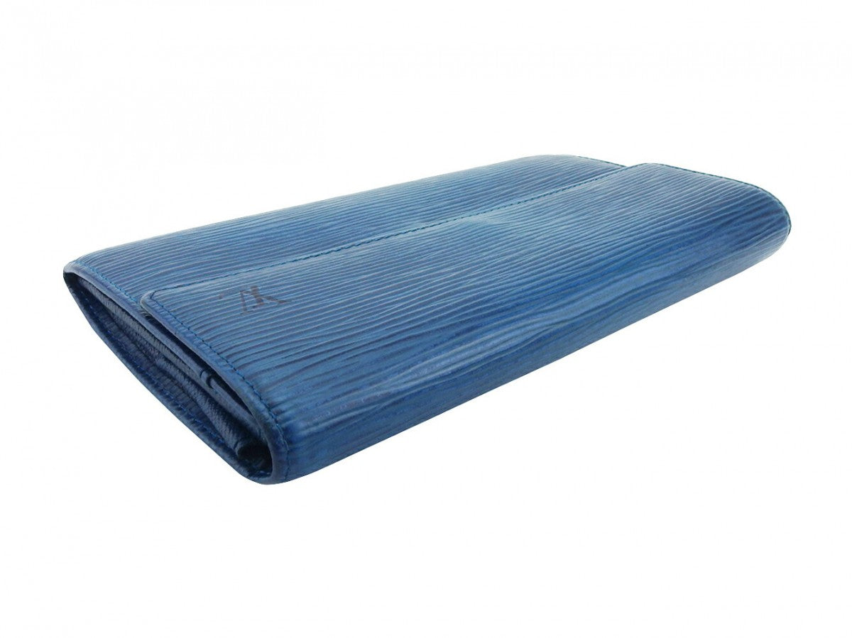 LOUIS VUITTON Long Wallet Purse M63575 blue Pochette Porto MonÃÂ©credi