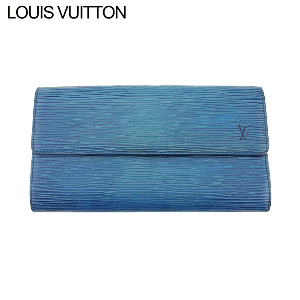 LOUIS VUITTON Long Wallet Purse M63575 blue Pochette Porto MonÃÂ©credi