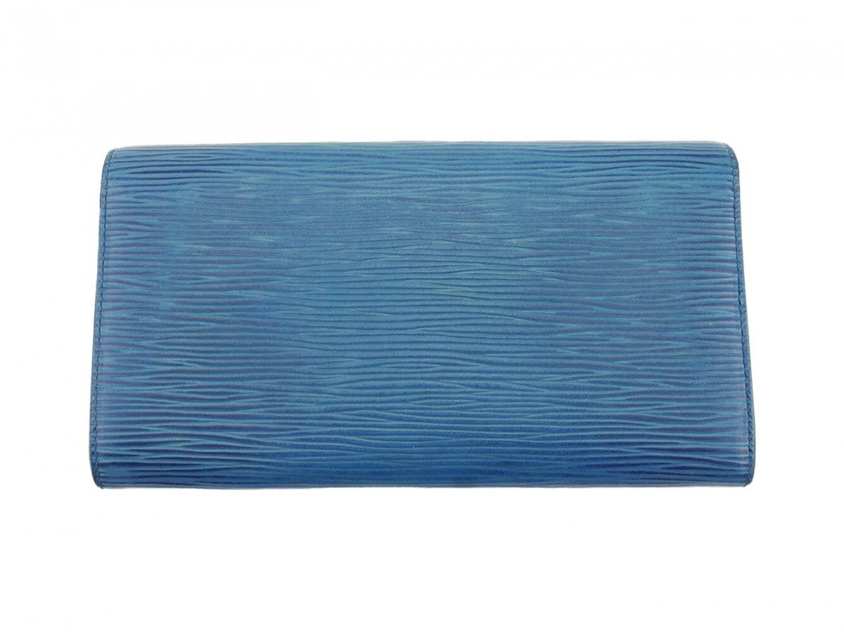 LOUIS VUITTON Long Wallet Purse M63575 blue Pochette Porto MonÃÂ©credi