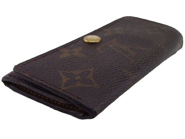 LOUIS VUITTON Key case Key holder  Dark brown x beige Multicles4