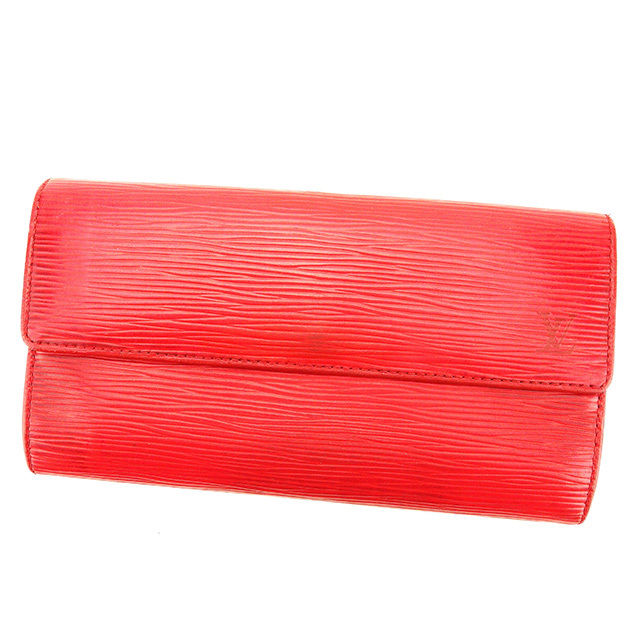 LOUIS VUITTON Long Wallet Purse M63577 Castilian red Pochette Porto MonÃÂ©credi