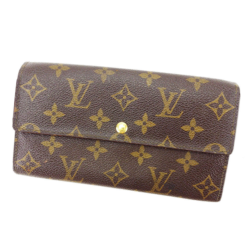 LOUIS VUITTON Long Wallet Purse M61725 Brown Pochette Porto MonÃÂ©credi