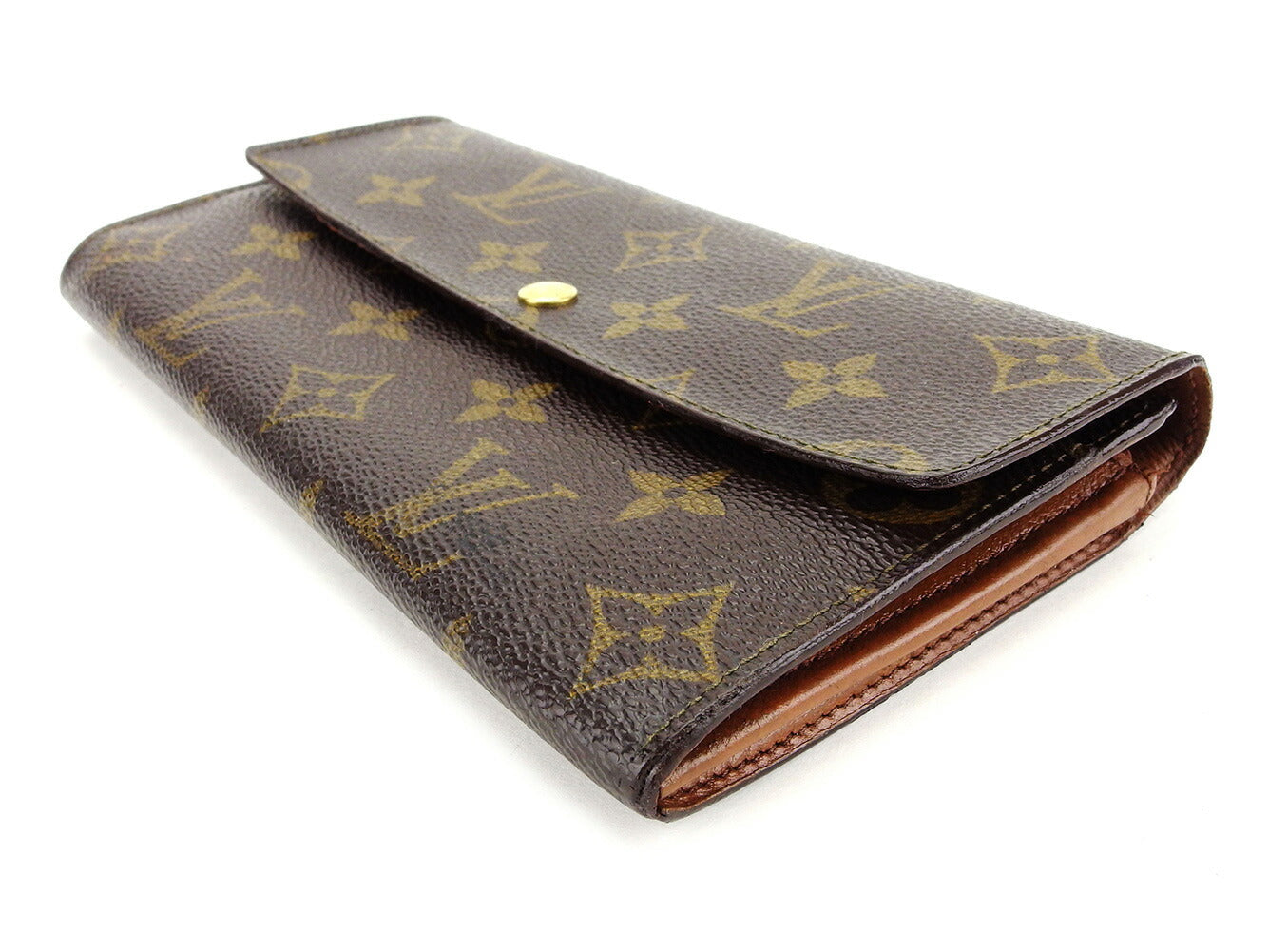 LOUIS VUITTON Long Wallet Purse M61725 Brown Pochette Porto MonÃÂ©credi