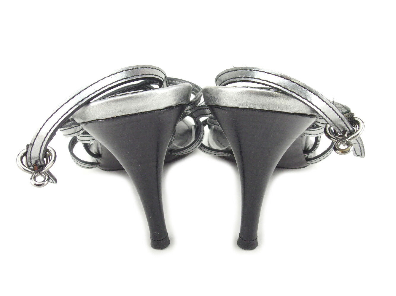 LOUIS VUITTON Sandals Silver black 34