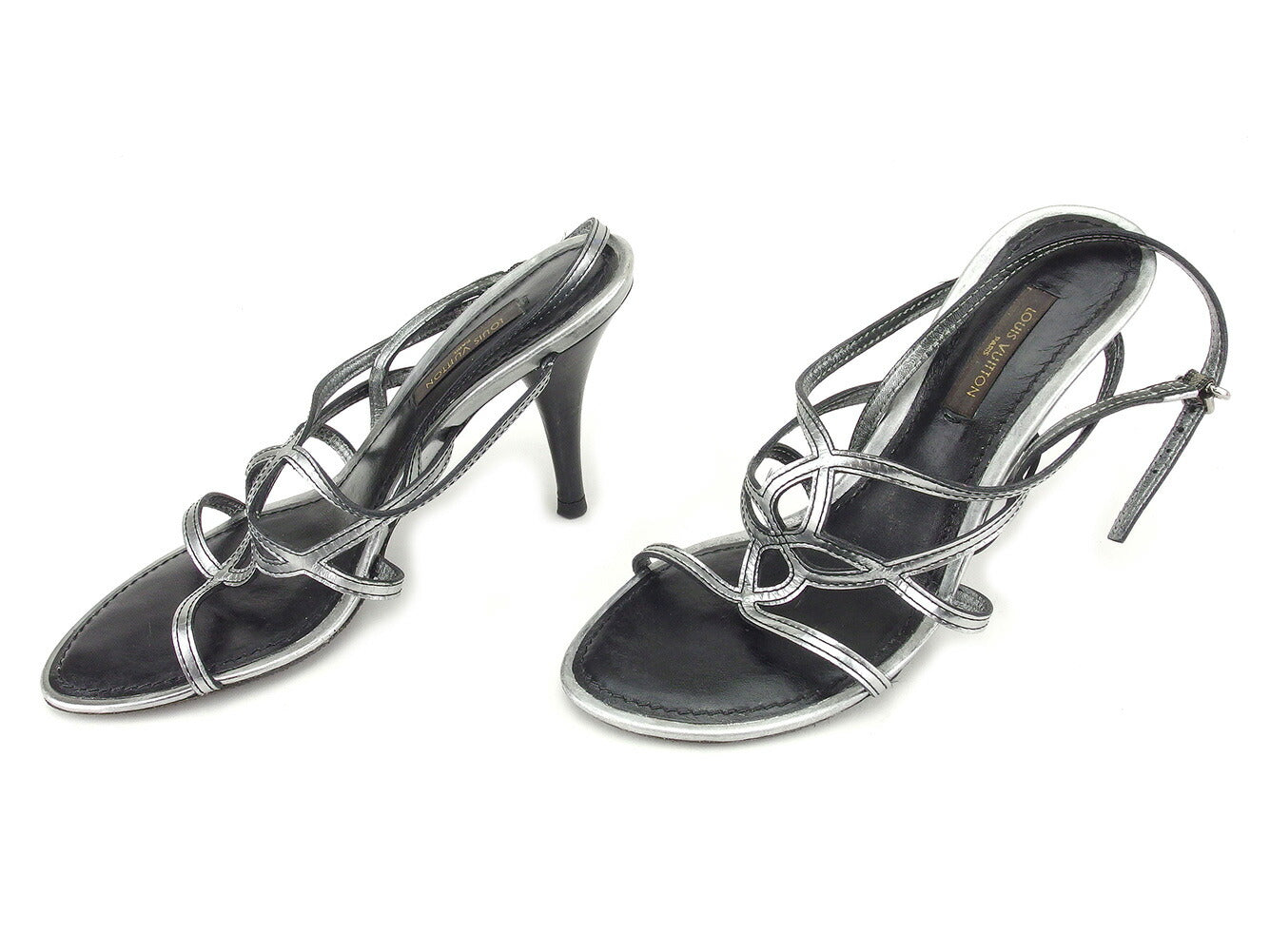 LOUIS VUITTON Sandals Silver black 34
