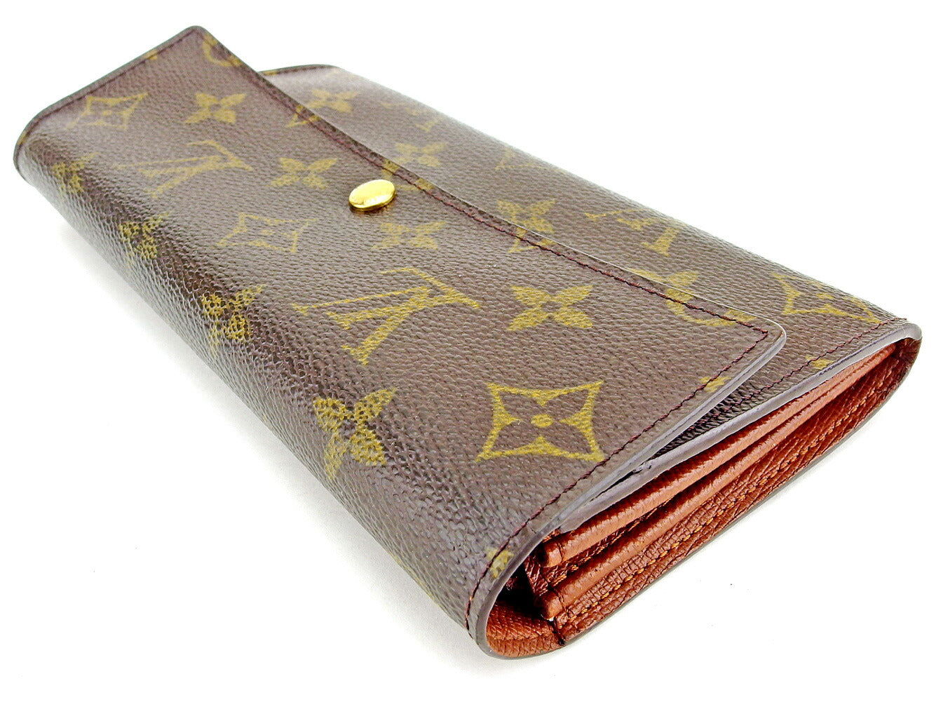 LOUIS VUITTON Long Wallet Purse M61725 Brown Pochette Porto MonÃÂ©credi