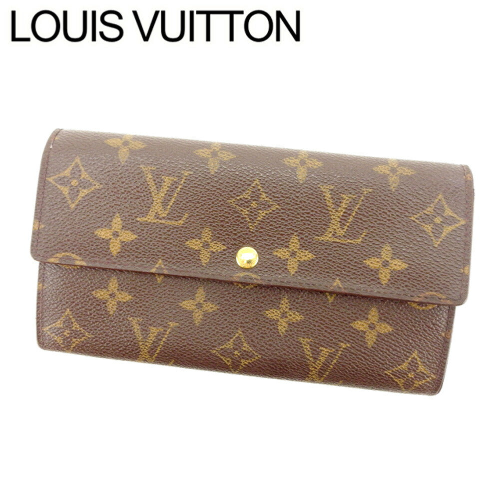 LOUIS VUITTON Long Wallet Purse M61725 Brown Pochette Porto MonÃÂ©credi
