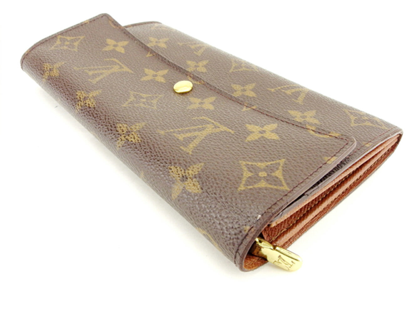 LOUIS VUITTON Long Wallet Purse M61725 Brown Pochette Porto MonÃÂ©credi