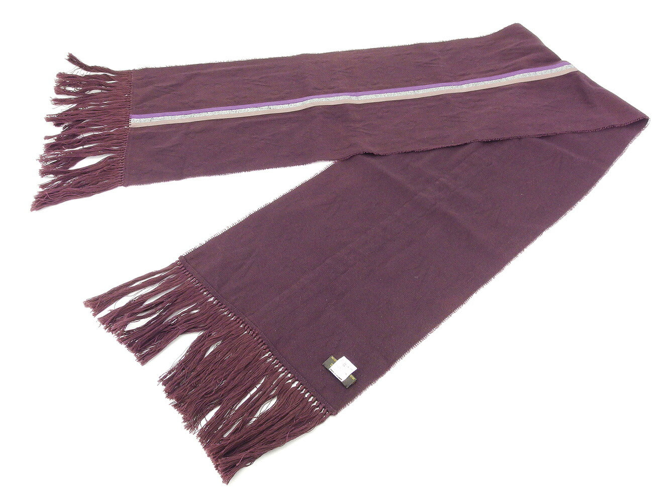 LOUIS VUITTON Scarf Brown Purple Silver